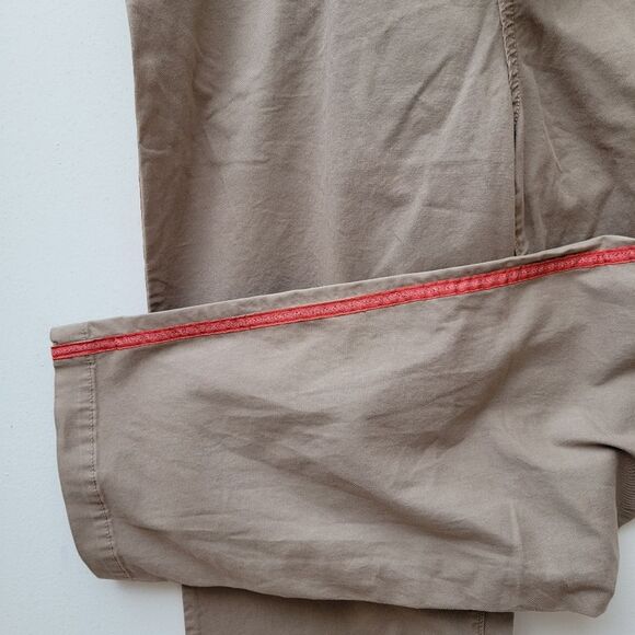 Sundry Relaxed Fit High Waisted Straight Leg Trousers Tan Orange Strip Size 31" - Picture 8 of 11
